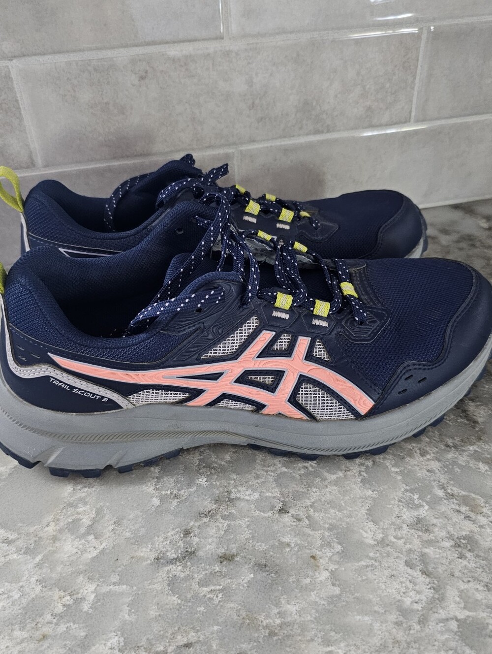 ASICS Trail Scout 3 Women's Size 10 Blue Expanse Sun Coral Trail Running Shoes - Picture 2 of 9